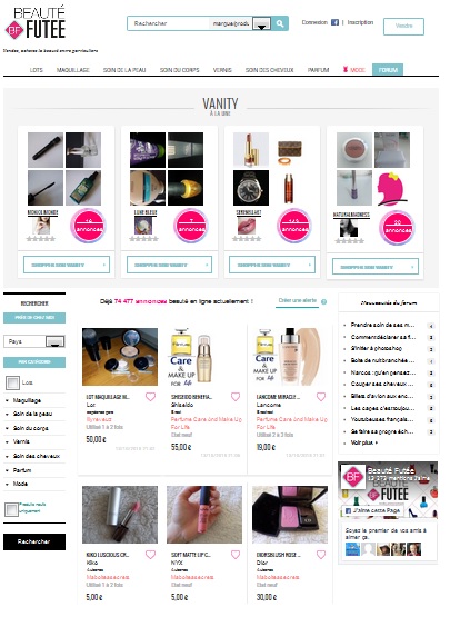 beaute fute, beauté futée, bon plan beauté, cosmetiques pas cher, vente de cosmetiques, vente occasion, occasion beauté