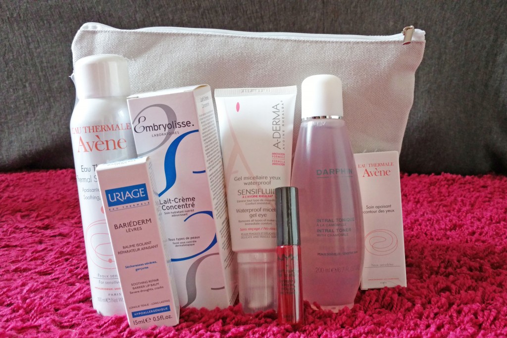 Mysekit,  Mon blog de fille,  collaboration blogueuse,  hélène legastelois,  box beauté ,  cadeau femme pas cher,  maquillage pas cher,  routine soin,  NYX , Soft Mate Lip Cream,  Embryolisse, Lait Crème Concentré ,  base de maquillage, rouge à lèvres mat pas cher,  test,  avis,  revue ,  review,  Avène, Brumisateur d'eau thermale,  Darphin, Tonique à la camomille,  Avène– Soin apaisant, contour des yeux ,  Uriage, Baume à lèvres Barièderm ,  A-Derma Sensifluid, Gel micellaire yeux waterproof