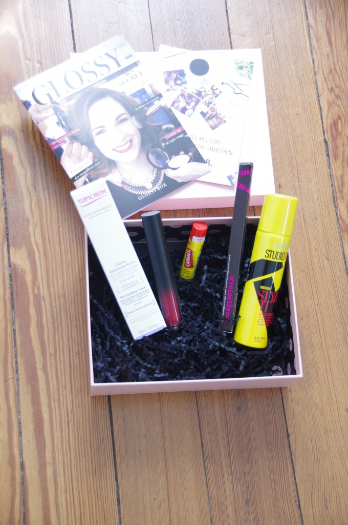 Stick à lèvres, CARMEX ,Lip & Cheek tint, EMITE MAKE UP, Crayon à sourcil, STUDIO 10, Crème apaisante riche, TOPICREM, Crayon à sourcil,  STUDIO 10, glossybox, mai 2016, review, revue, haul, avis, test,Secret Studio, box beauté, festival de cannes 