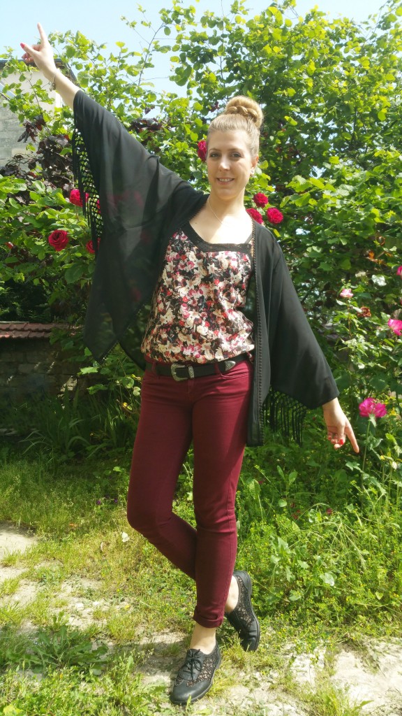 derhy, kimono, top voile, top fleuri, caraco satin, etam, slim bordea, la redoute, derbies dentelle, chaussures dentelle, bon prix, look du jour, tenue du jour, ootd, ootn, lookbook, revue, haul, blog mode, blogueuse mode