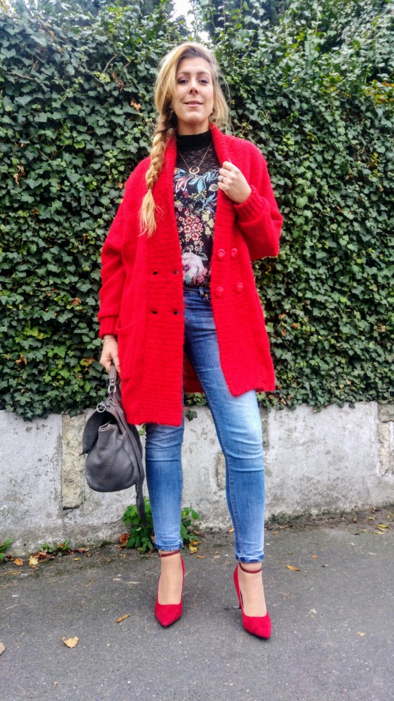 Babou, bershka, stradivarius, primark, kiloshop, vintage, veste vintage, gilet laine tricoté main, veste laine, crop top, dentelle, lace top, jean taille haute, mom jean, jean super skinny, escarpins rouges, escarpins pas chers, look femme, ootd, tenue du jour, look du jour, lok casual, look soirée, blog mode, blogueuse mode